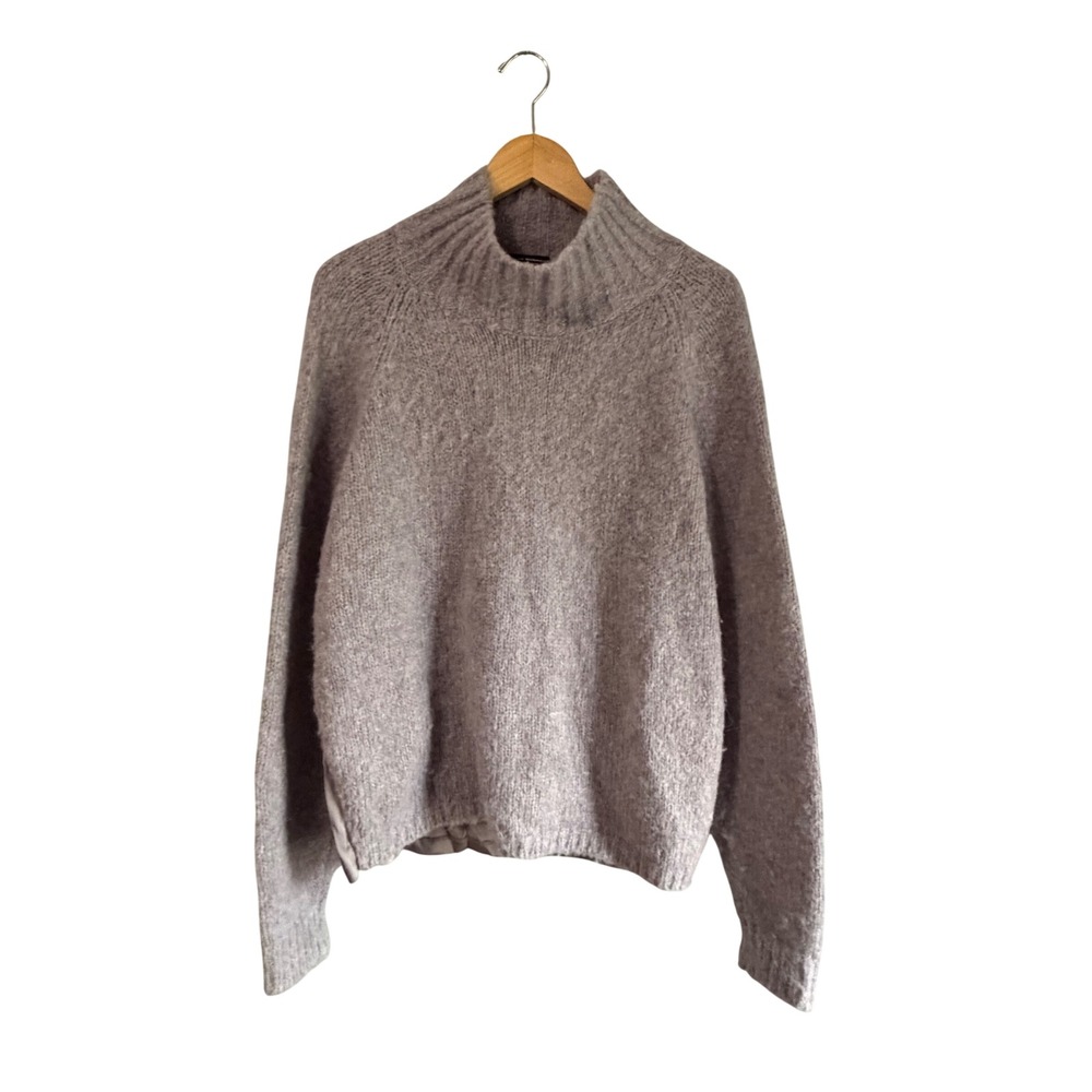 Club Monaco Italian Yarn Wool Alpaca Blend Mock Neck Draped Back Sweater Large